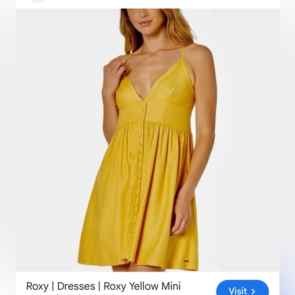 Roxy Women's Future Thoughts Tank Dress in a yellow gold color. Brand new Small